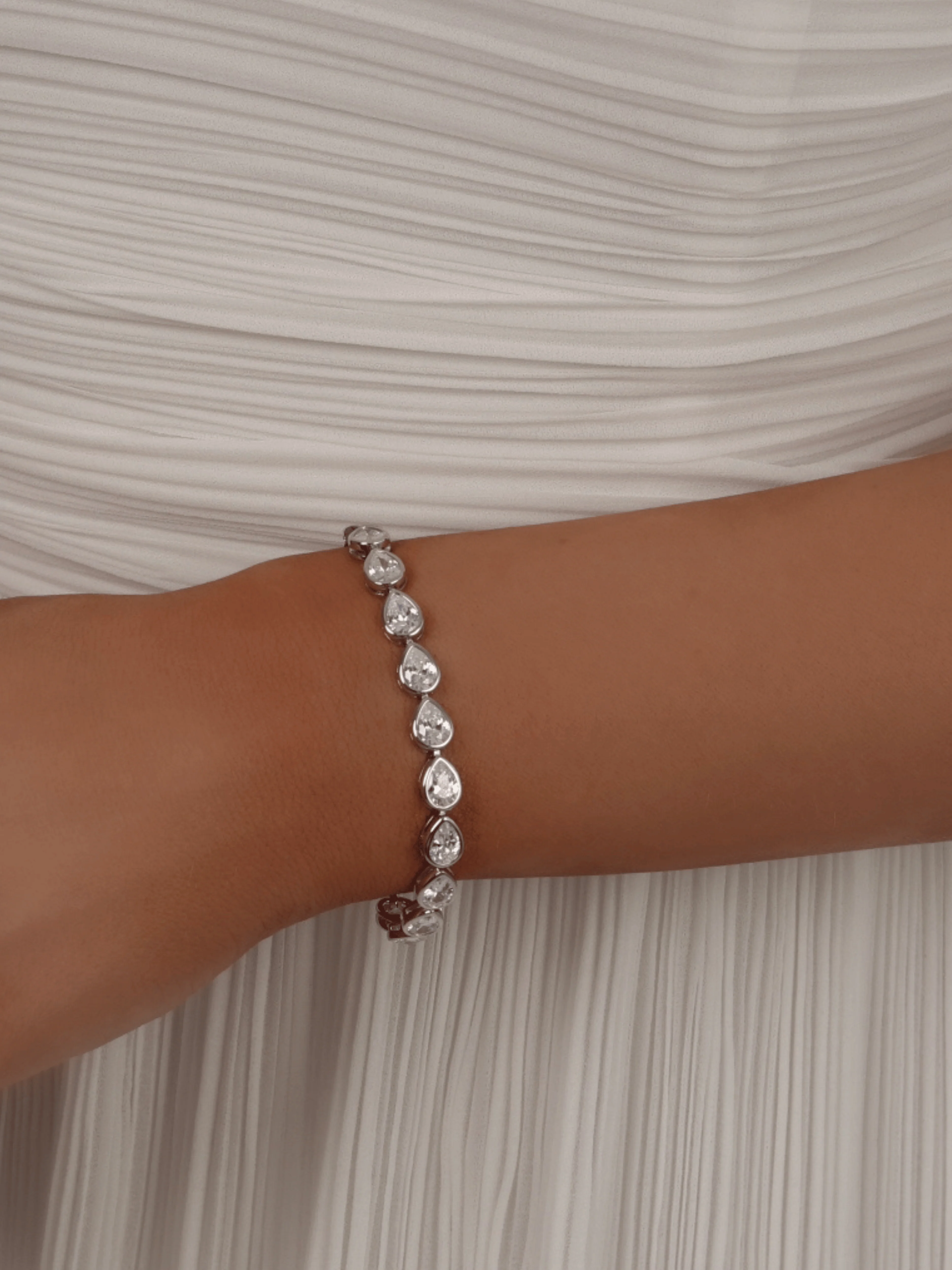 Constance Pear Tennis Bracelet - Image 2