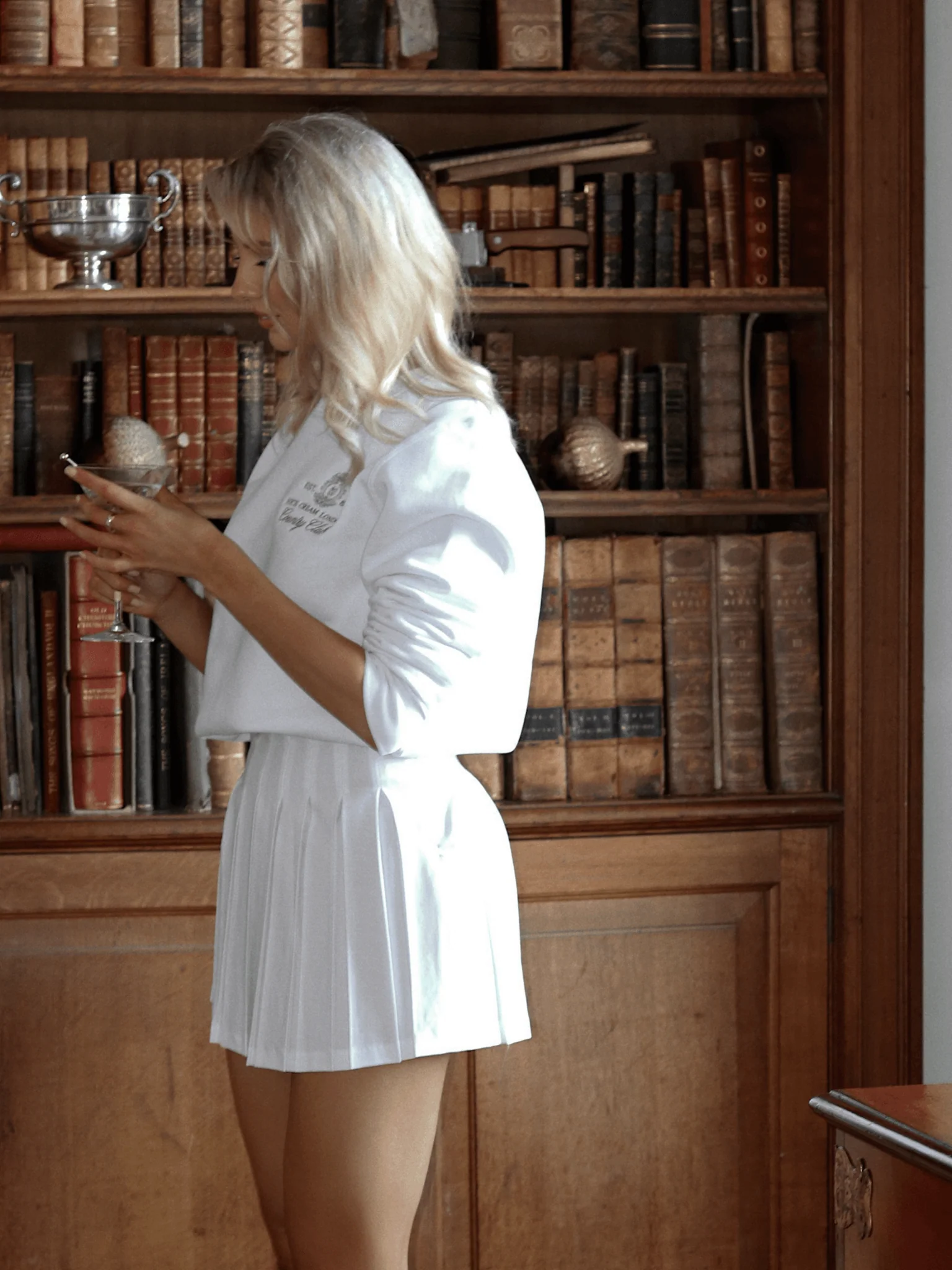 Country Club Crew Neck Sweater - Tennis White - Image 3