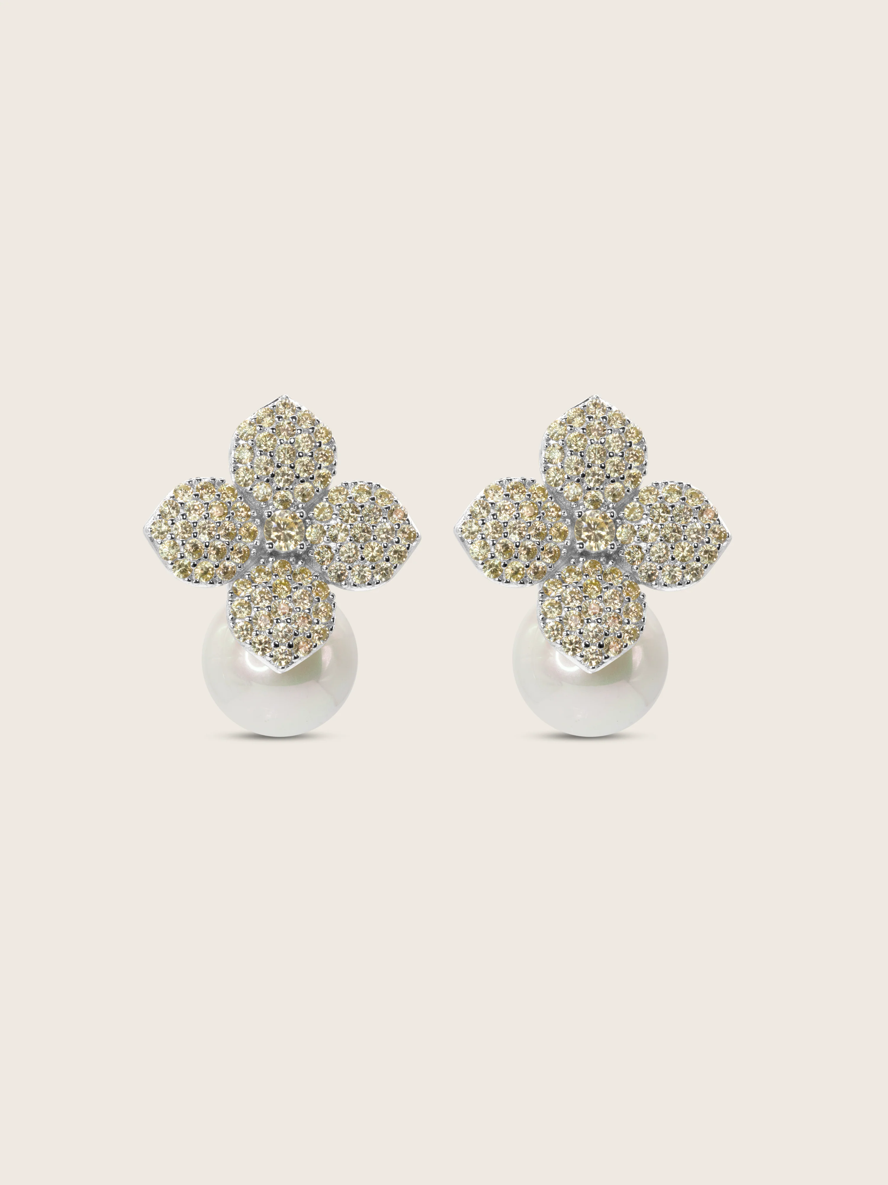 Hydrangea Earrings - Lemon Drop