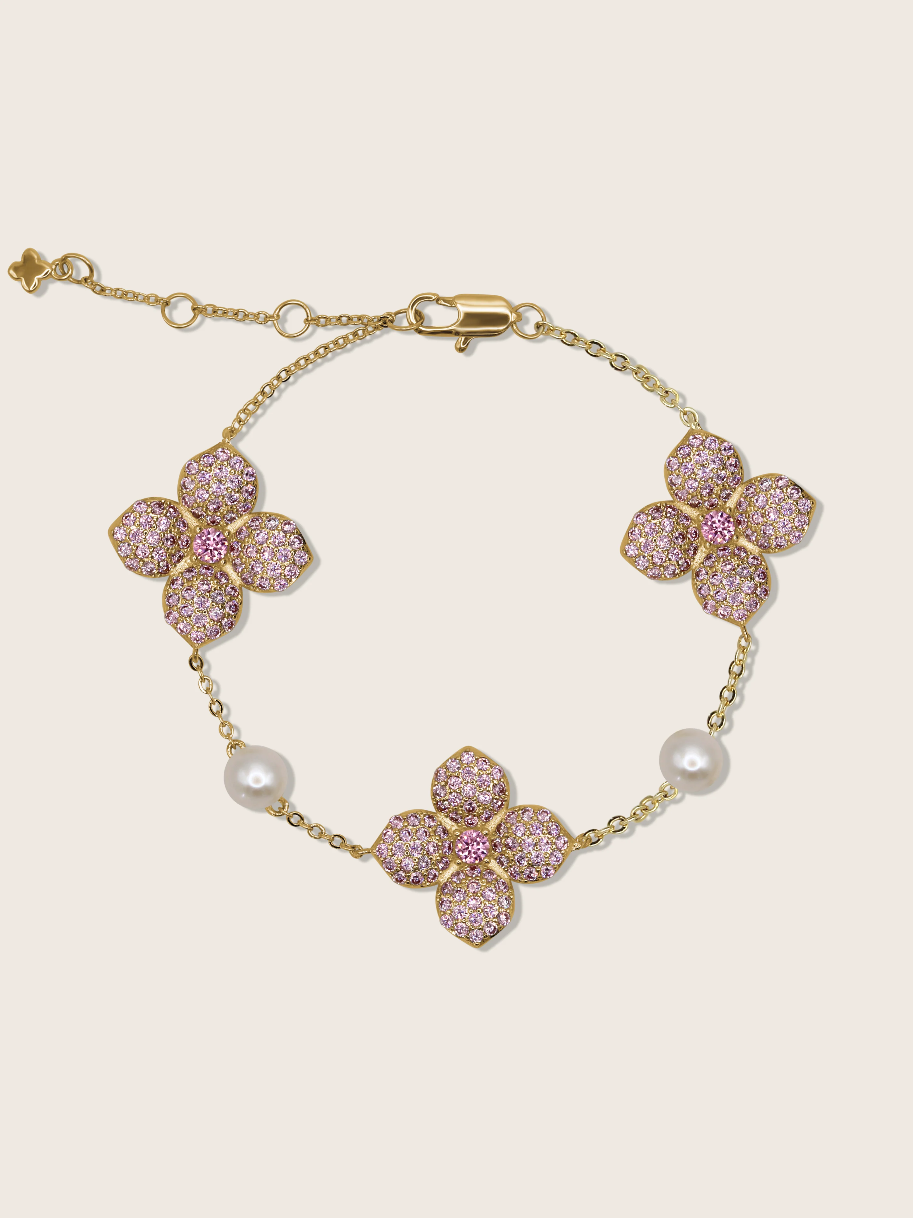 Hydrangea Pearl Bracelet - Light Pink - Image 2