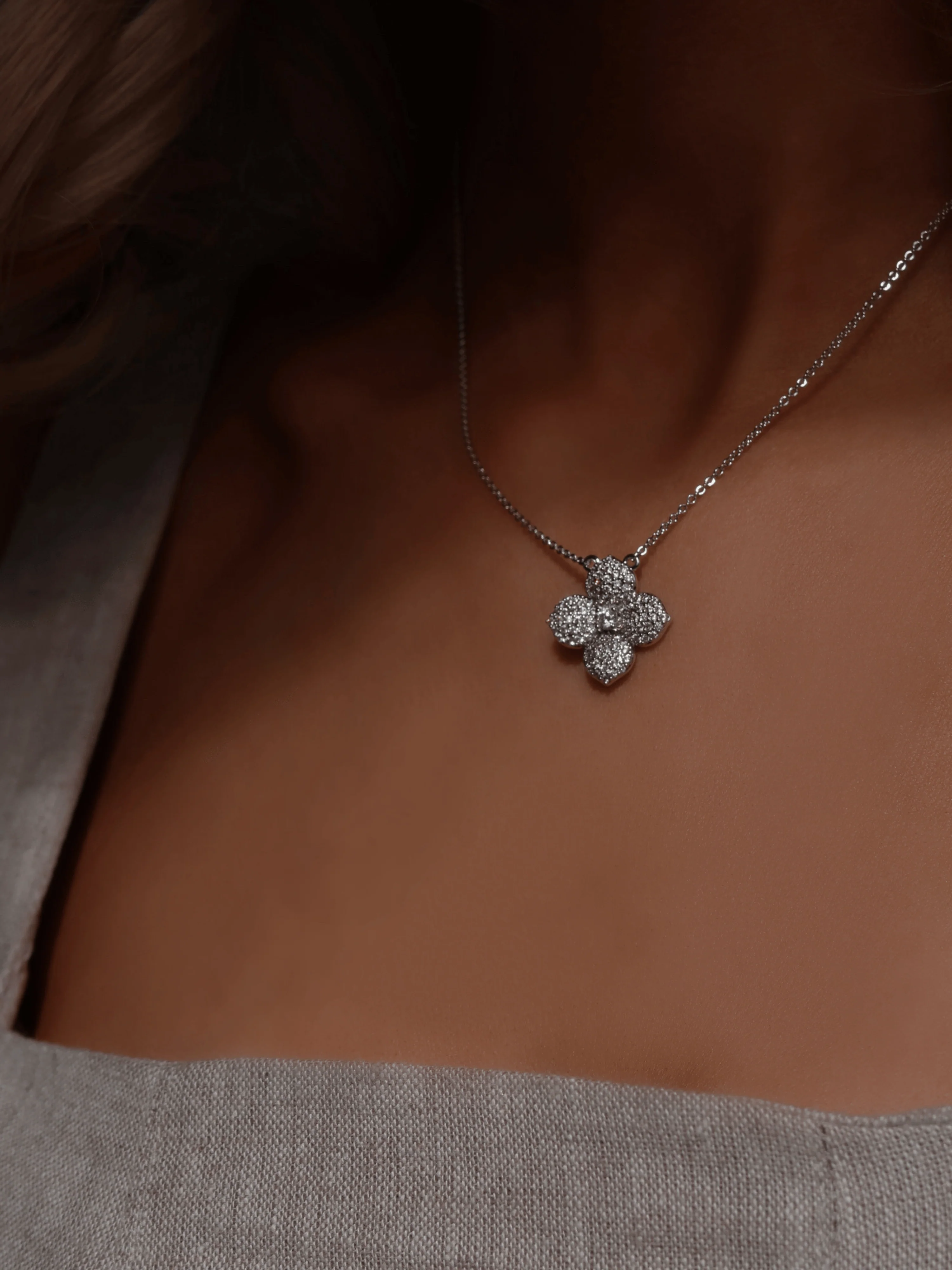 Hydrangea Set - Earrings & Necklace - Image 3
