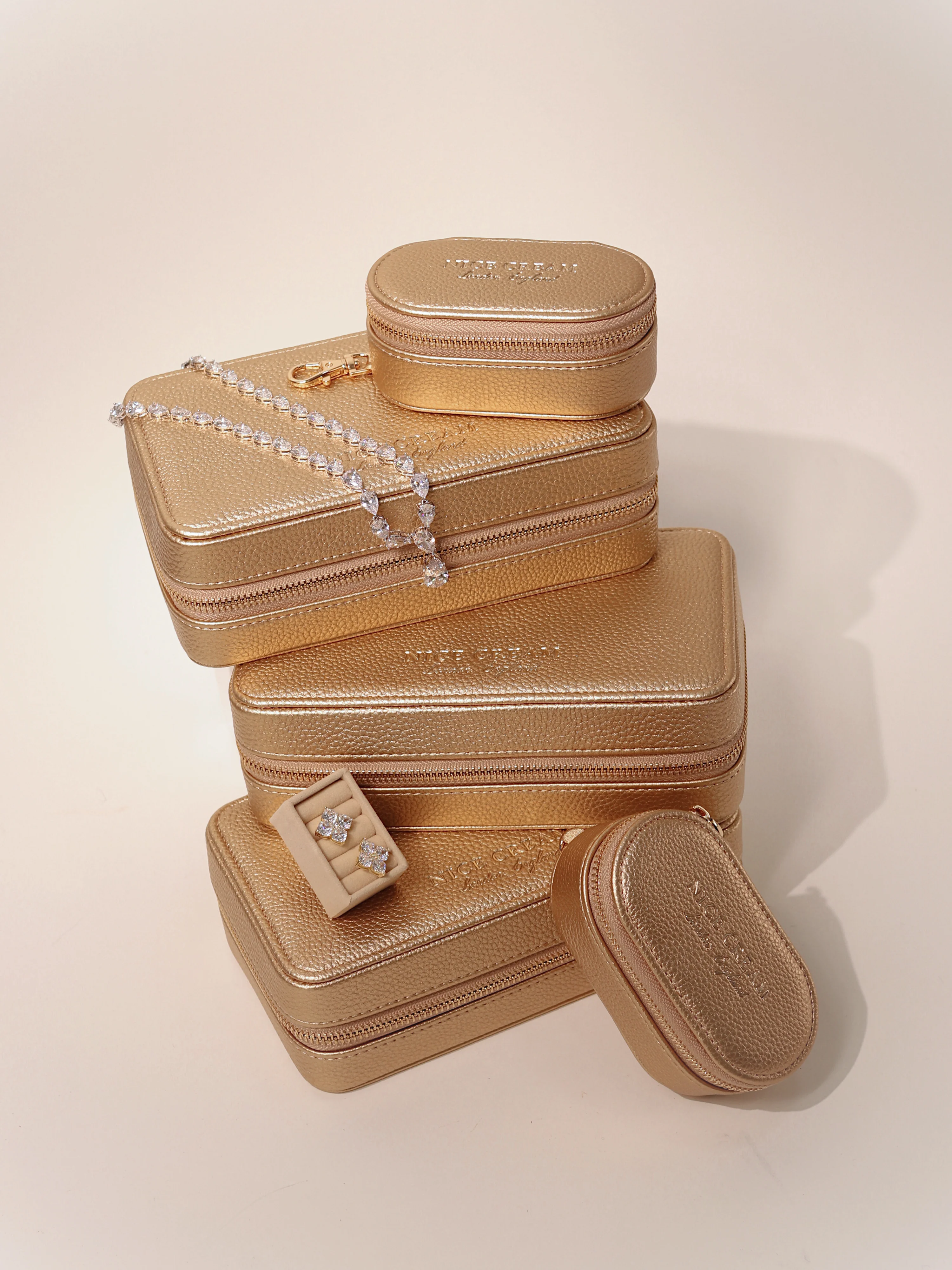 Large Jewellery Case - Champagne - Image 6
