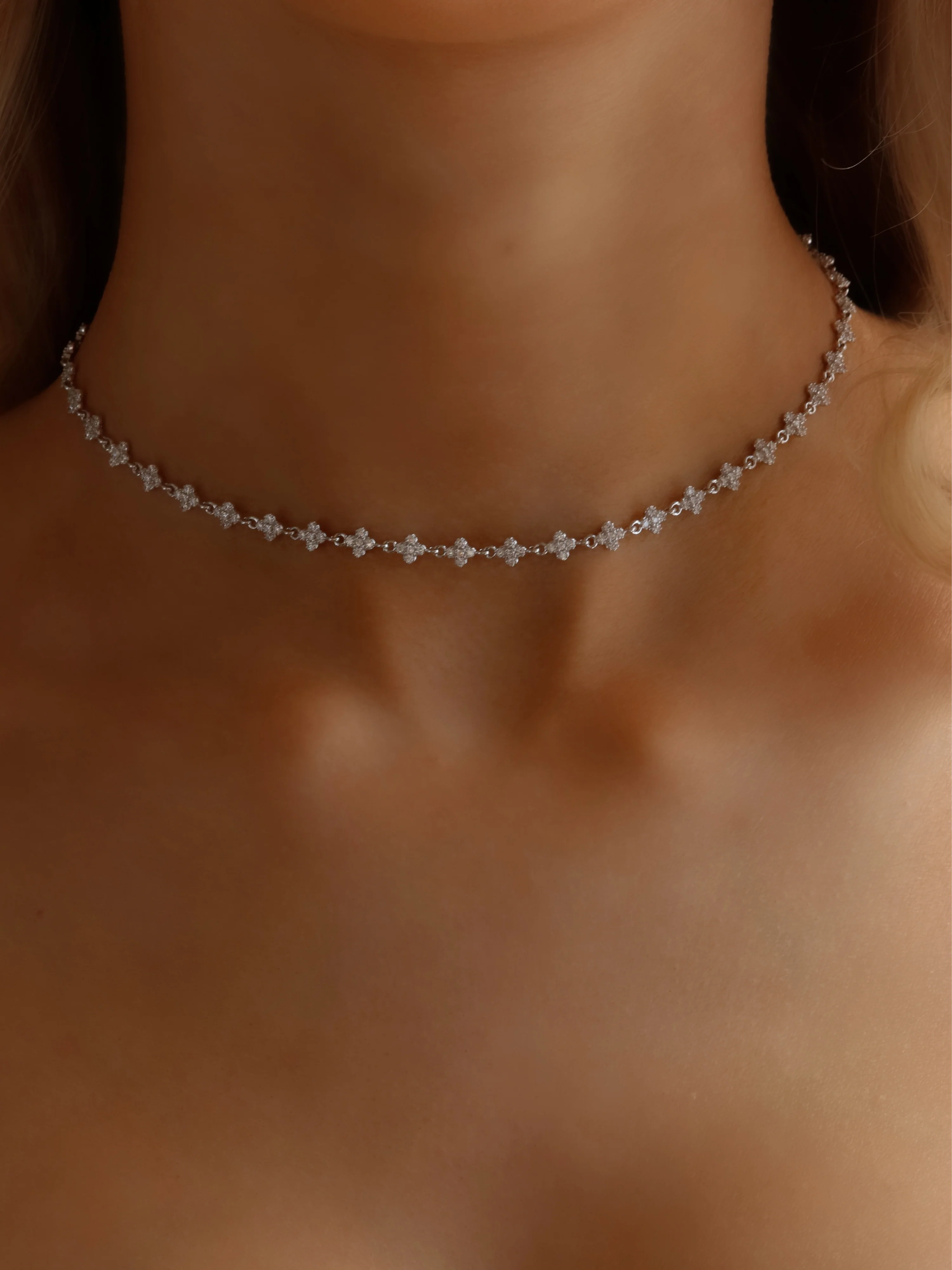 Micro Hydrangea Necklace - Pavé