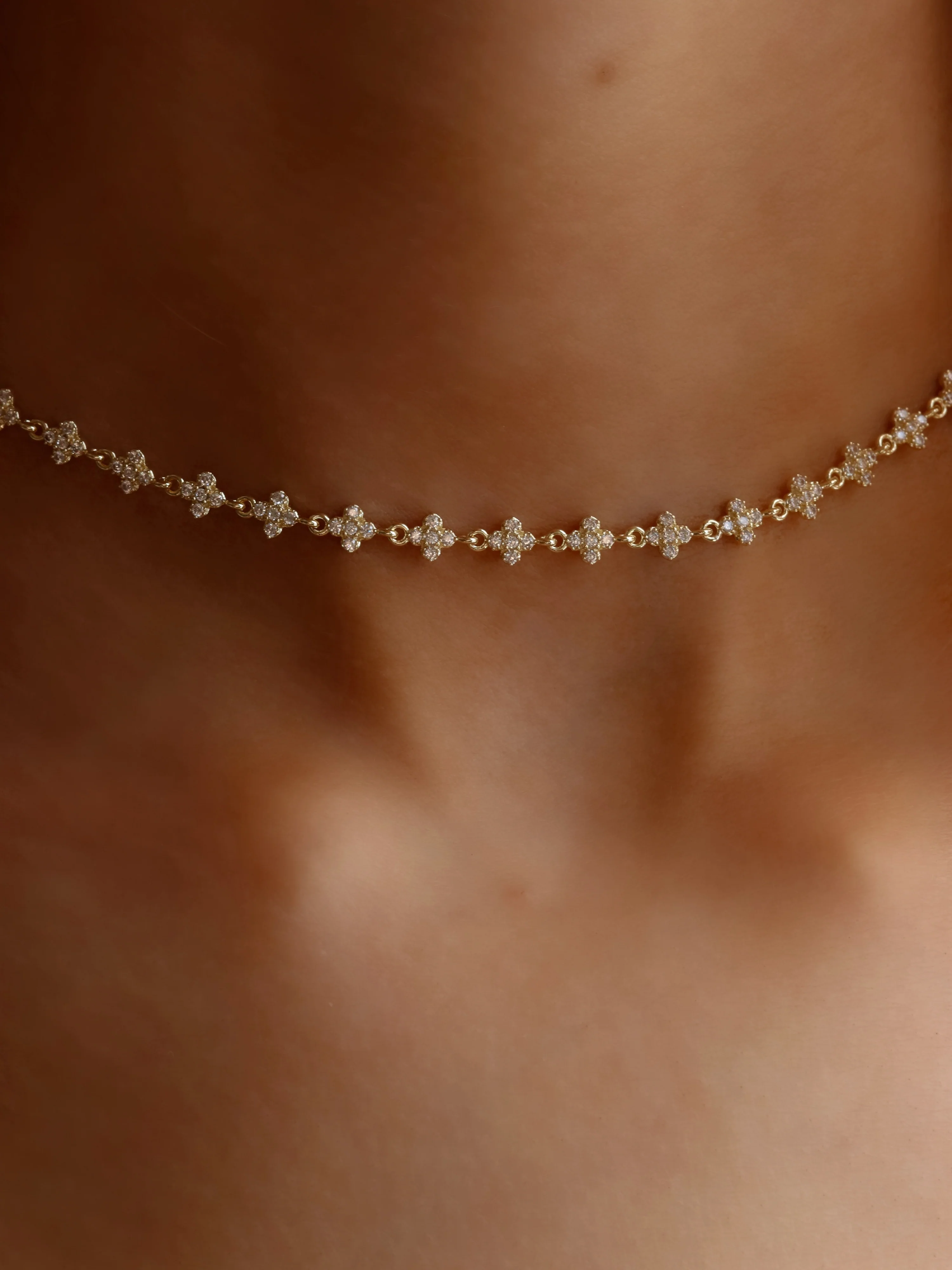 Micro Hydrangea Necklace - Pavé - Image 3