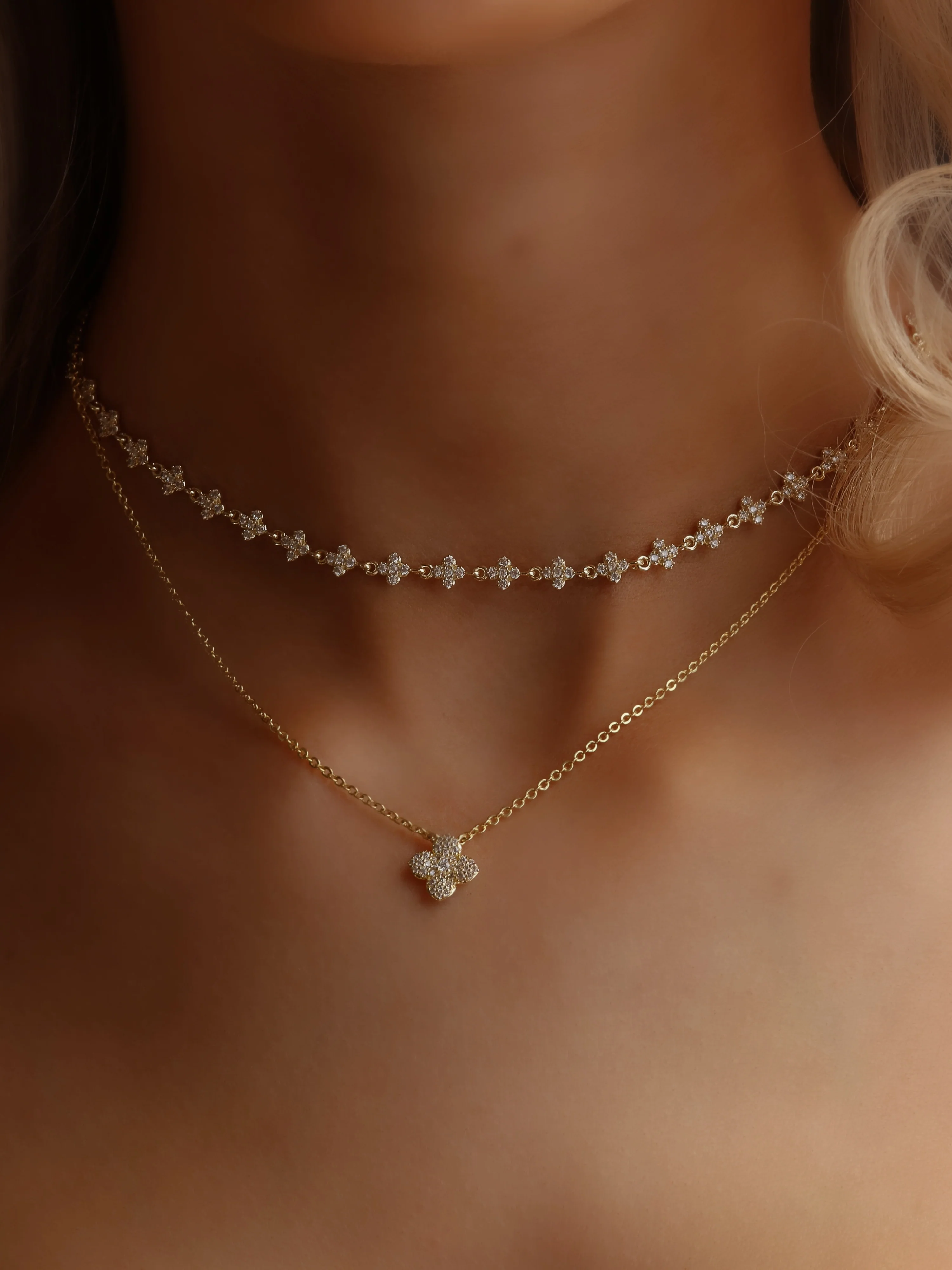 Micro Hydrangea Necklace - Pavé - Image 4
