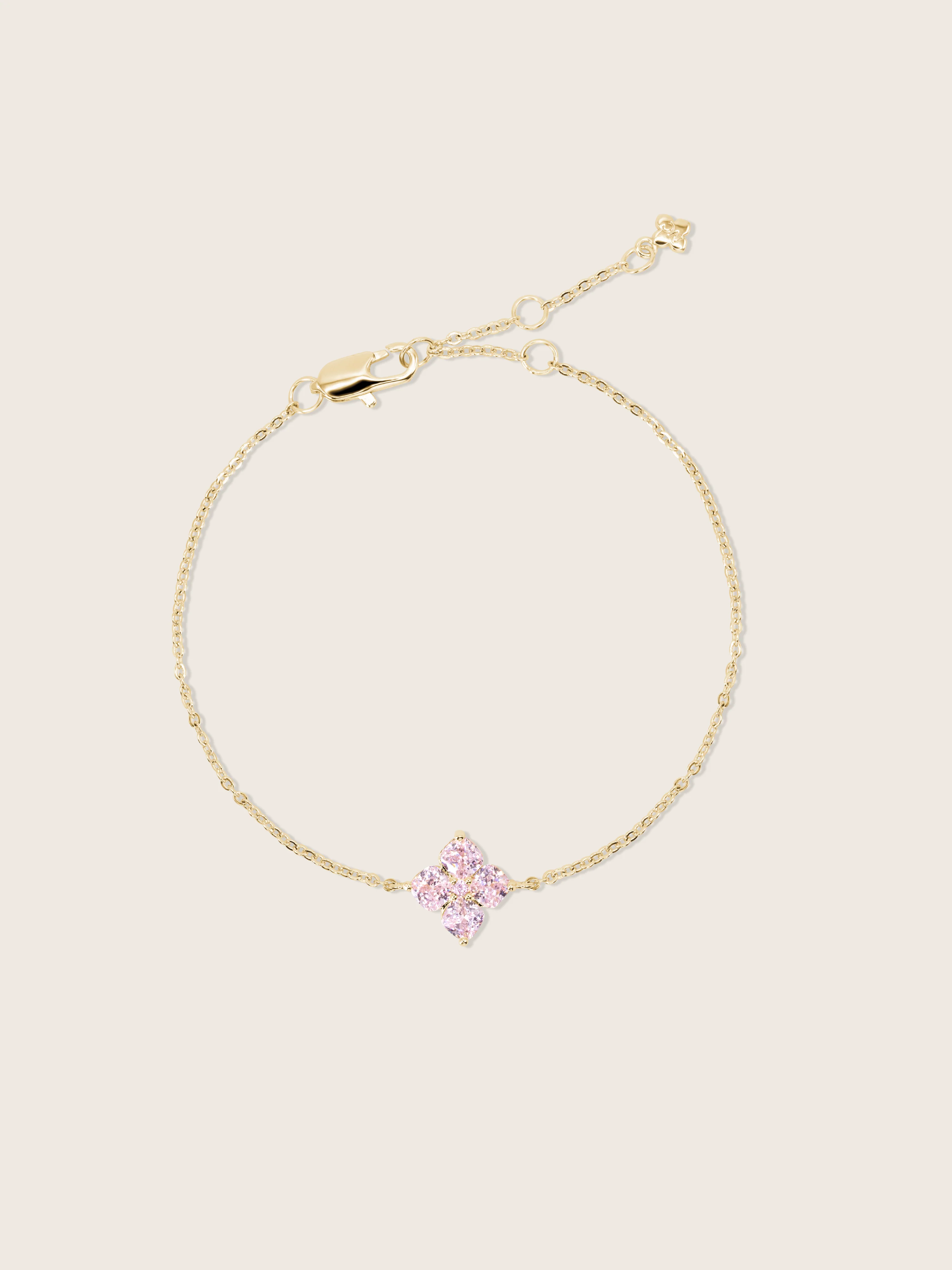 Mini Crystal Hydrangea Bracelet - Blush - Image 2