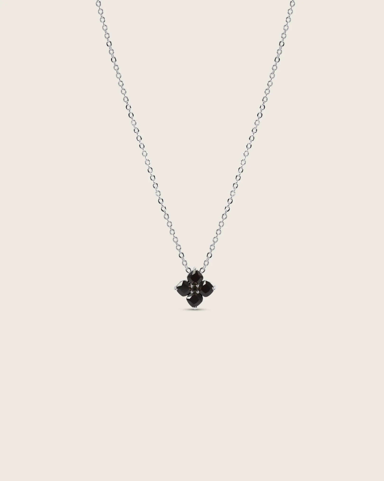 Mini Crystal Hydrangea Necklace - Espresso