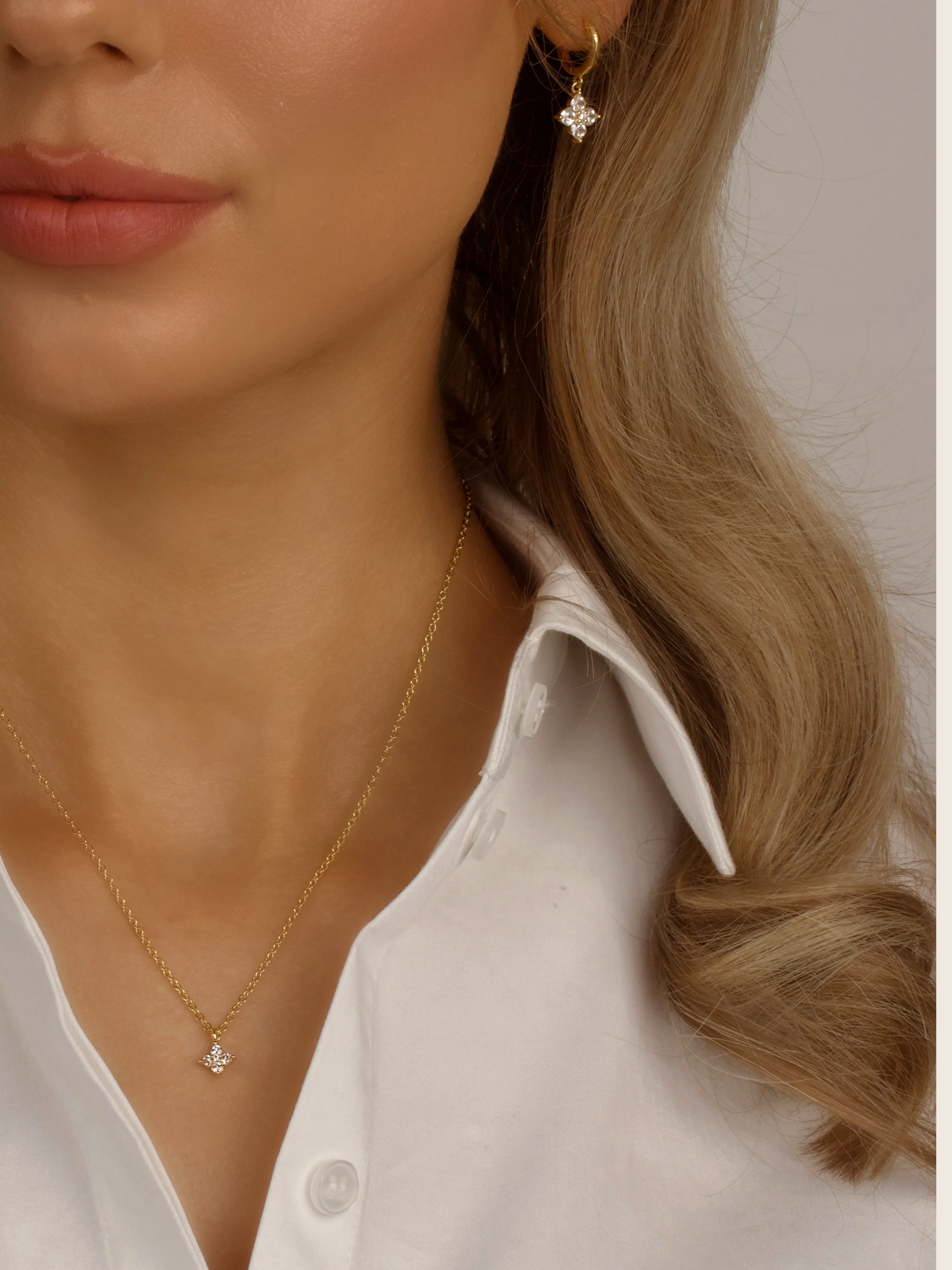Micro Crystal Hydrangea Necklace - Image 3