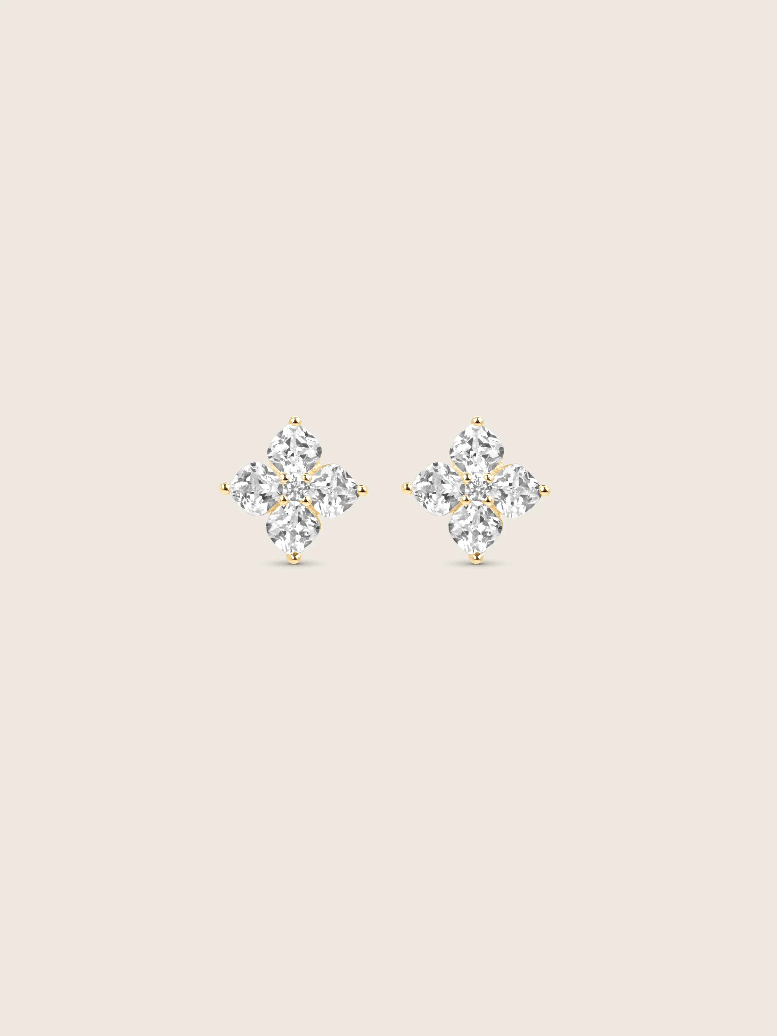 Petite Crystal Hydrangea Stud Earrings - Image 2